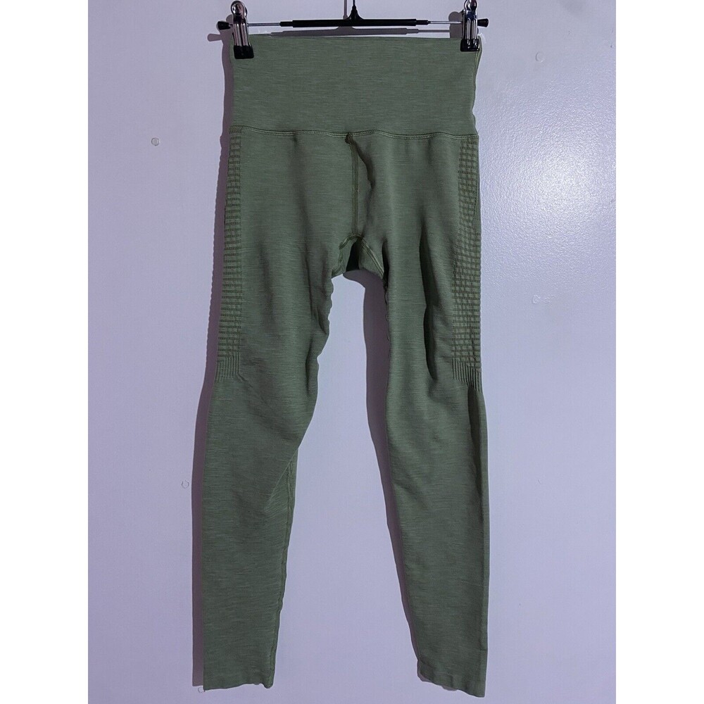 Alphalete Leggings Small Sage Green Amplify Contour Seamless Gym Leg Day Stretch - Picture 2 of 8